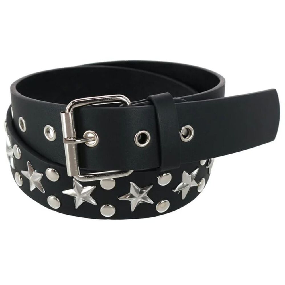 CTM Unisex Studded Star Roller Buckle Belt